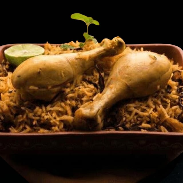 Hyderabadi Chicken Biryani.