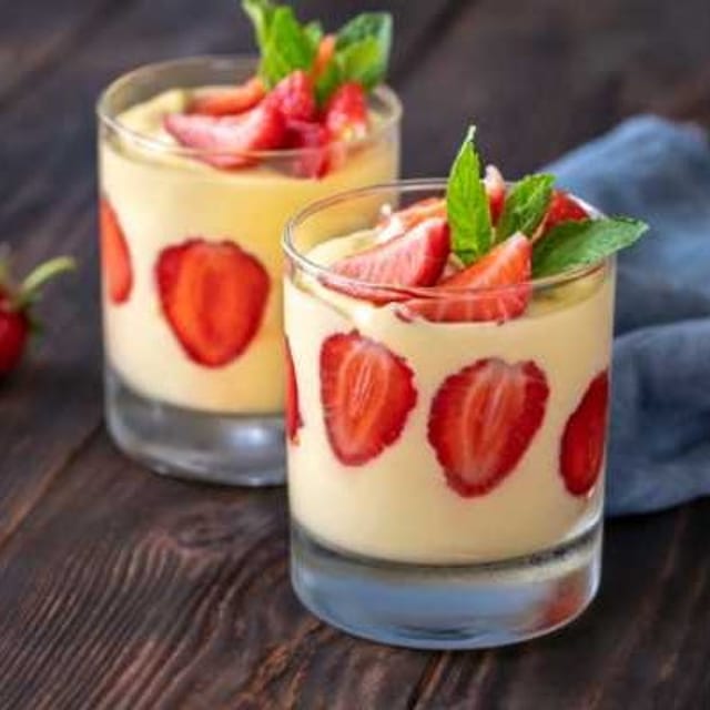Mango Custard Fruit Salad.